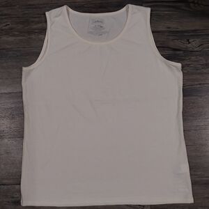 L.L. Bean Womens Misses XL Ivory White Sleeveless Tank Top Shirt for Layered
